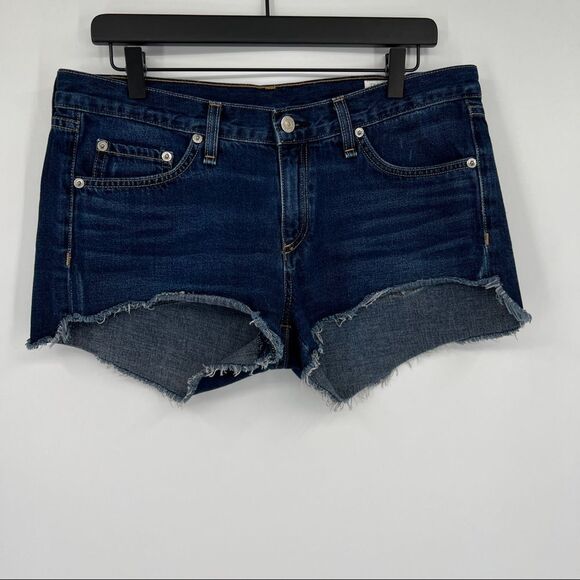 Rag & Bone Women's Cut Off Frayed Distressed Hem Denim Short in Catskills - Picture 12 of 13